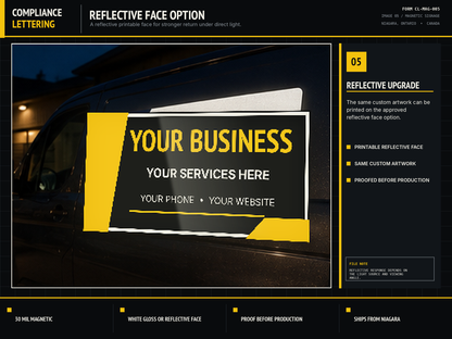 Reflective face option for magnetic carrier ID signs