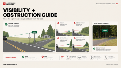 Guide to keeping a rural 911 address sign clear of snow, brush and obstructions