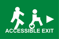 Ontario fire exit sign — Building Code O.Reg 332/12 compliant green pictogram
