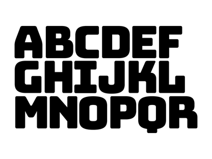 Block Party lettering kit: heavy rounded block capitals, shown as cut vinyl letters on a light background - Vinyl Alphabet Letters — A-Z 0-9 Kit