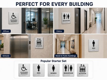 AODA full facility sign kit, Ontario accessibility compliance bundle
