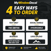 Four ways to order a custom window decal text handle business or logo upload