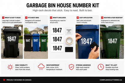 Garbage bin number kit application detail