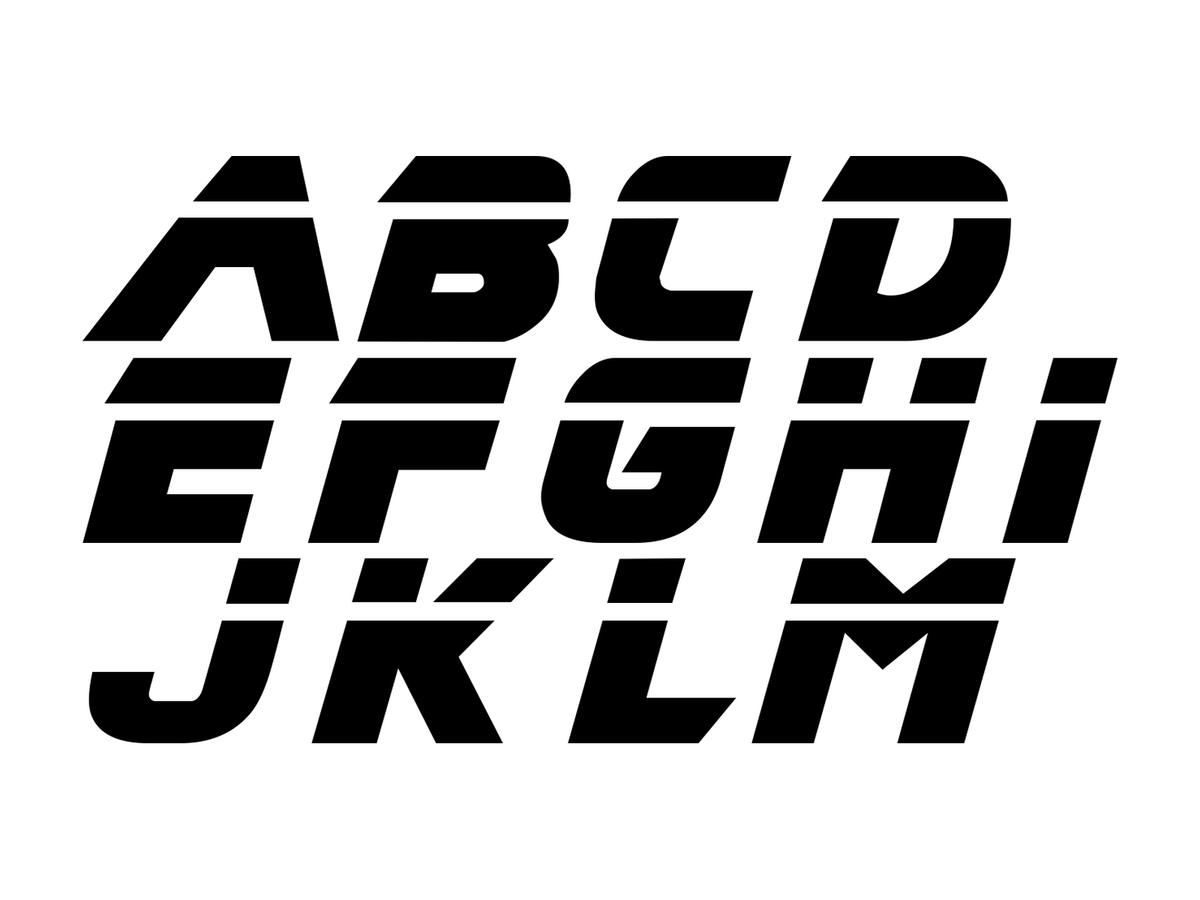 Neon City lettering kit: retro-future movie-poster style letters, shown as cut vinyl letters on a light background - Vinyl Alphabet Letters — A-Z 0-9 Kit