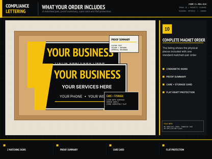 What your magnetic carrier ID sign order includes