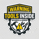 Tools Inside Warning Vinyl Decal — Van & Trailer Theft Deterrent - 1