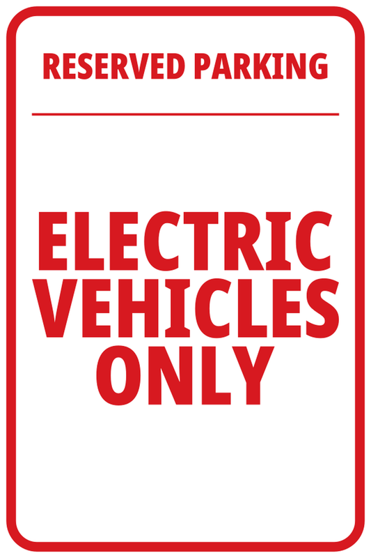 Reserved for Electric Vehicle aluminum parking sign, 12x18 inch