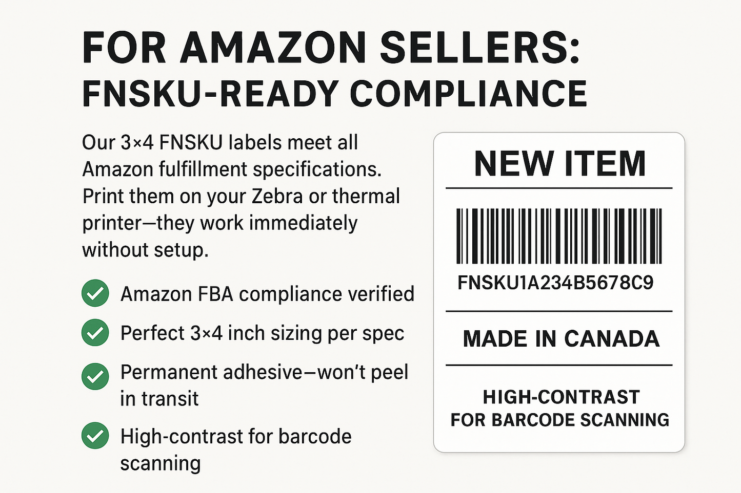 Custom Shipping Fnsku Labels Niagara Design Included FNSKU ReadyComplianceLabelsforAmazon