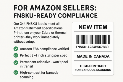 Custom Shipping Fnsku Labels Niagara Design Included FNSKU ReadyComplianceLabelsforAmazon
