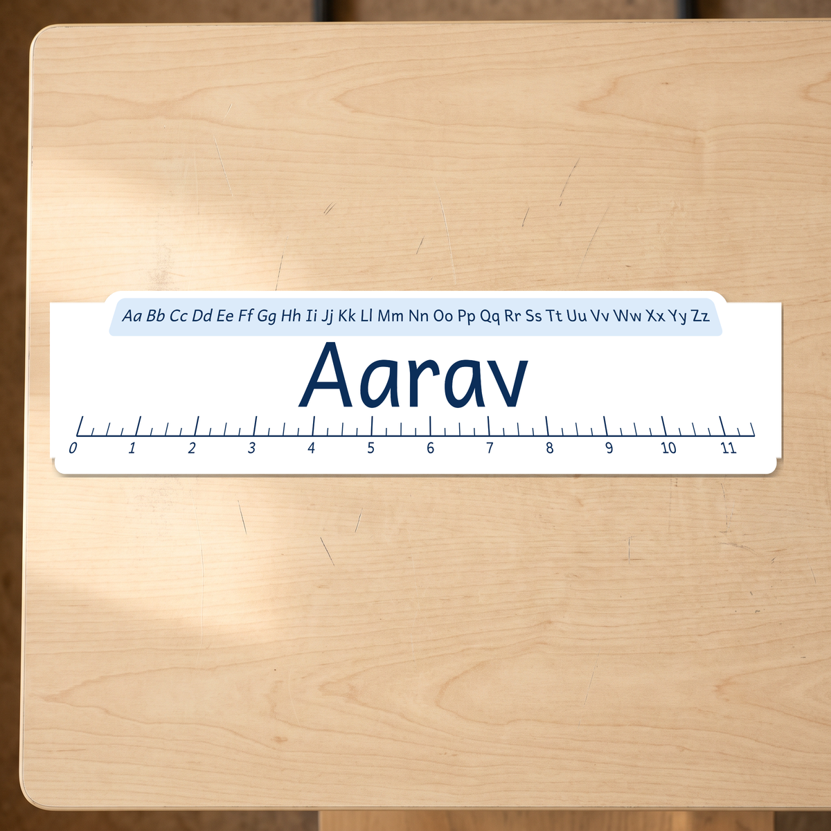 classroom desk name learning strips canada on a classroom surface, ready to use