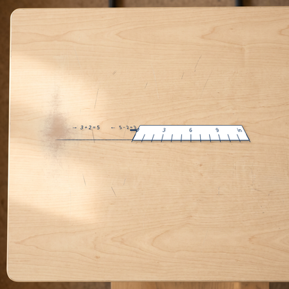 classroom maths reference stickers canada shown beside an inch ruler for scale