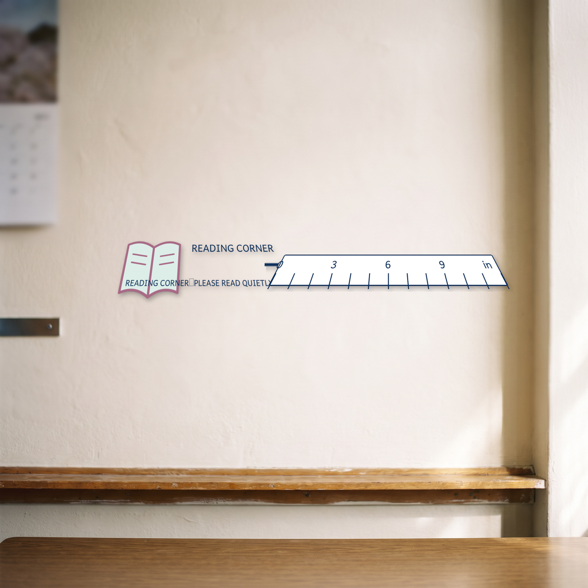 custom classroom message stickers canada shown beside an inch ruler for scale