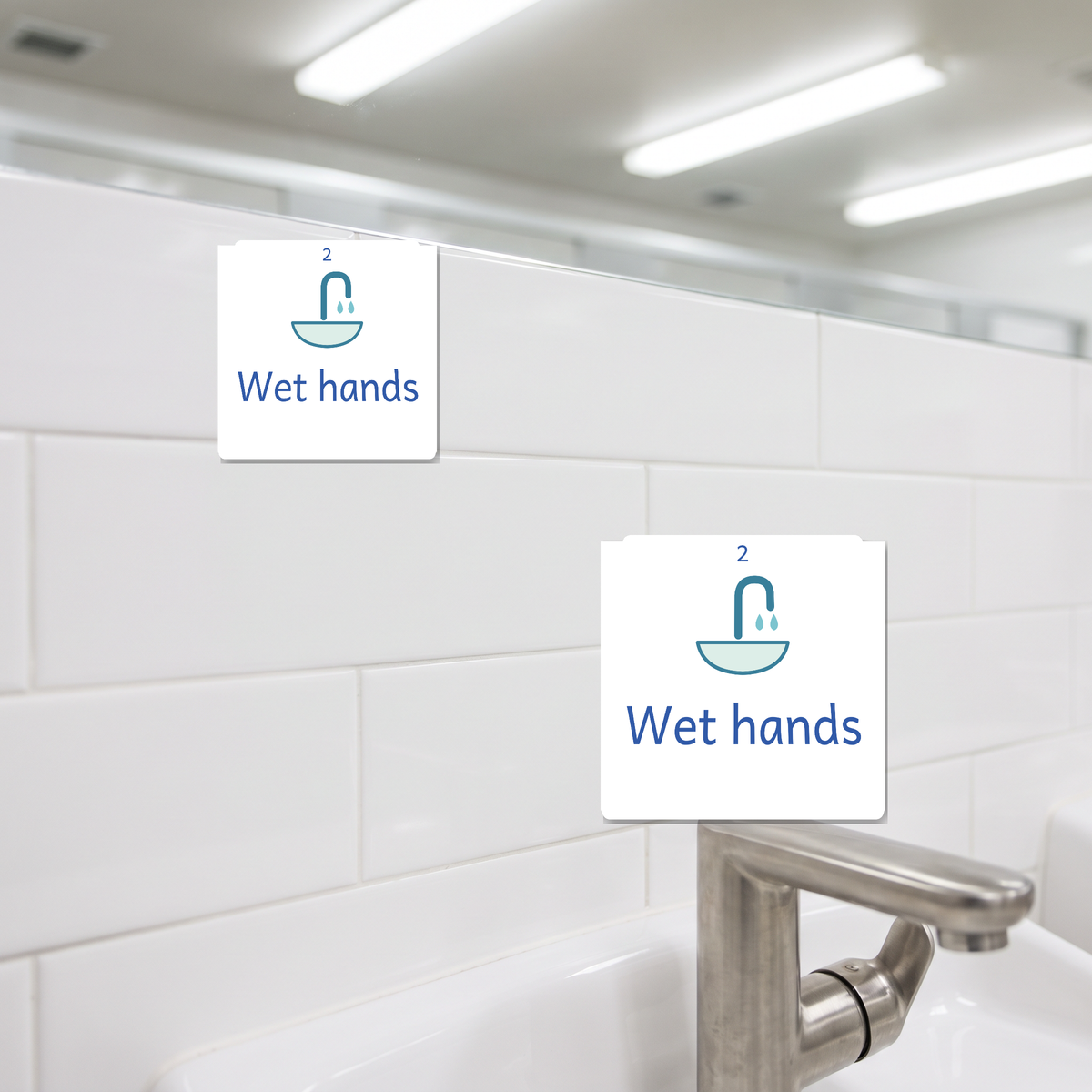 washroom routine stickers canada used in two classroom spots, no tape
