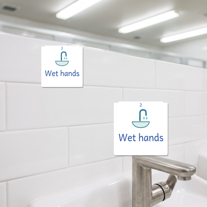washroom routine stickers canada used in two classroom spots, no tape