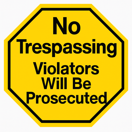 No trespassing decal