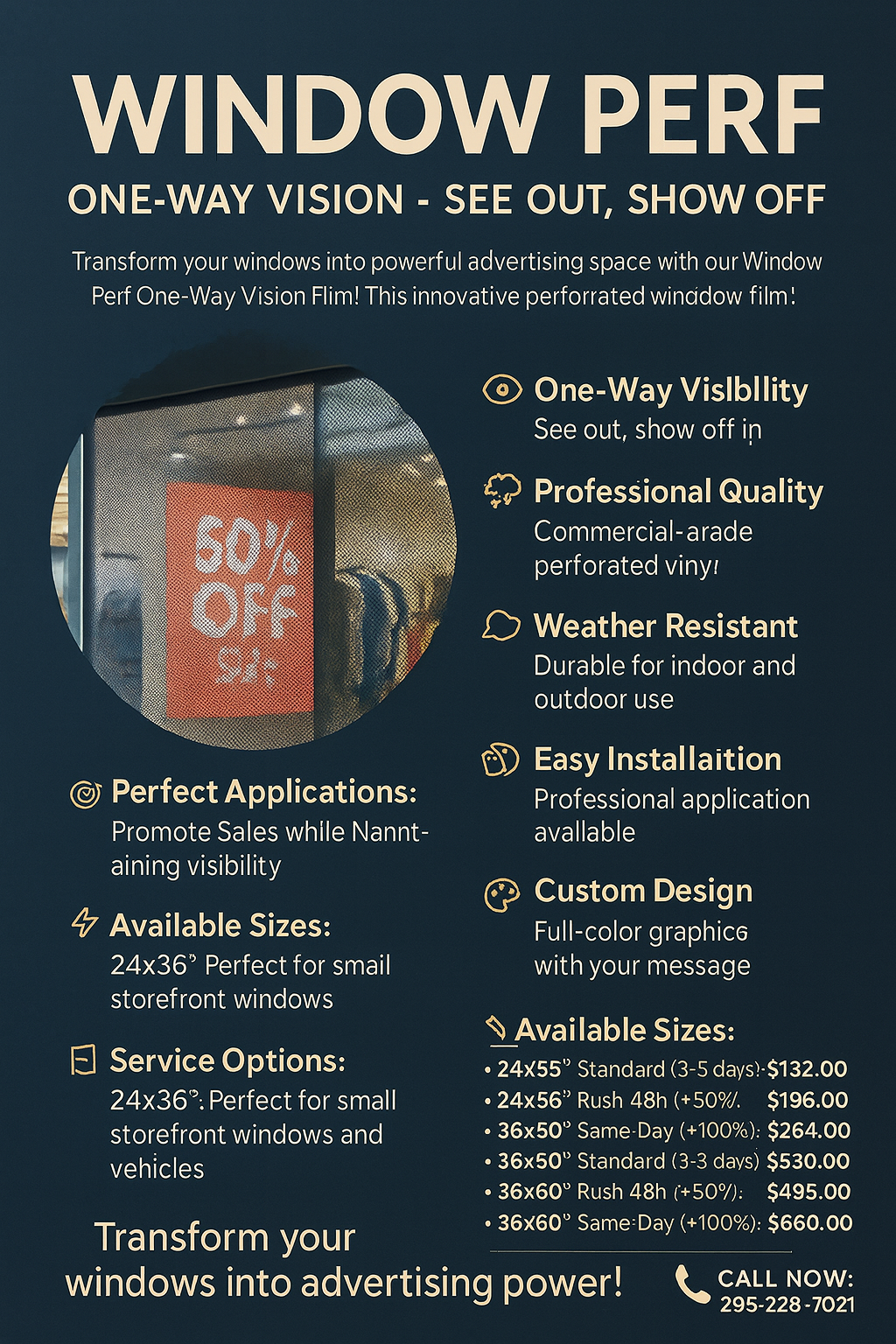 Perforated Window Film - One-Way Vision Graphics Canada - product image 4