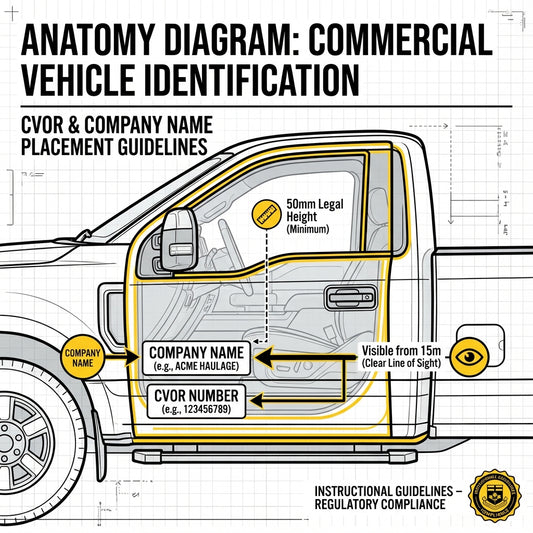 Western Canada commercial vehicle identification placement diagram