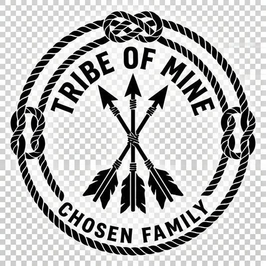 02 Rope Knot Circle Around Three Arrows Silhouette clear background