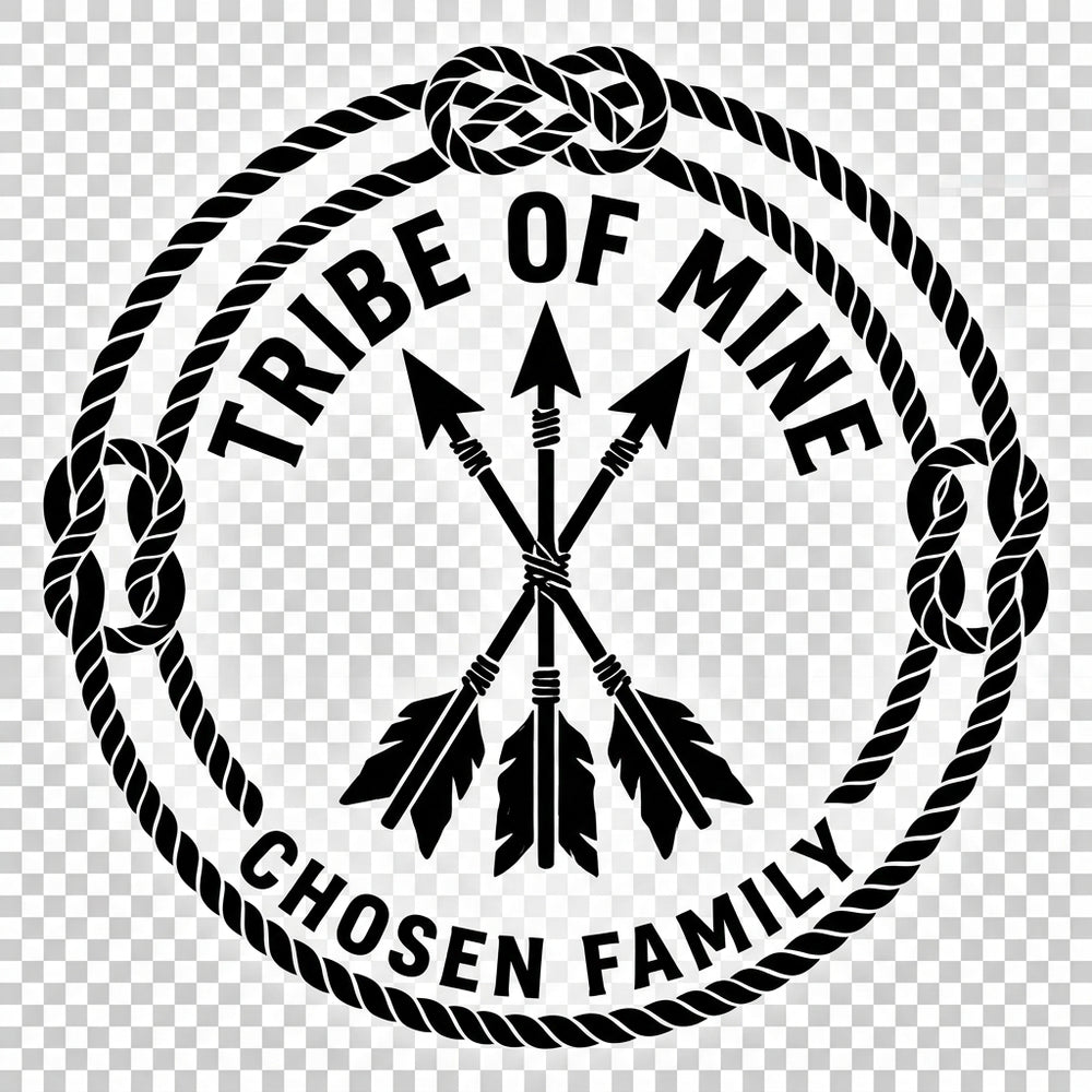 02 Rope Knot Circle Around Three Arrows Silhouette clear background