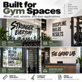 Custom cut vinyl gym lettering application 1/5