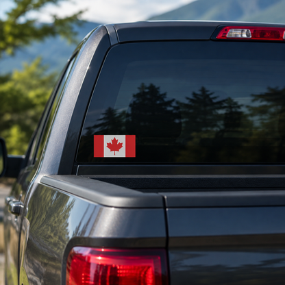 canadian flag sticker on pickup rear window   3aa3f179