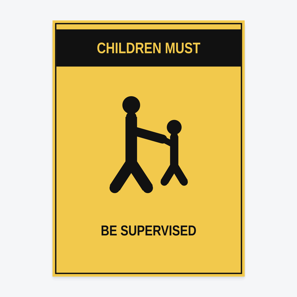 Children Must Be Supervised Marina Sign at 18×24 in — same production master, fitted not stretched