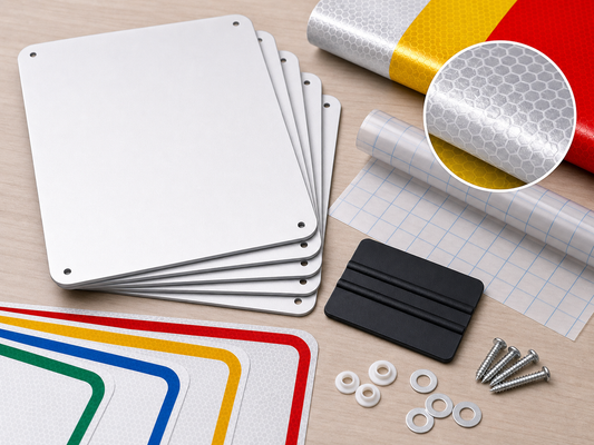 CL product gate: material close-up - aluminum, vinyl, reflective sign substrates
