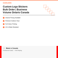 Custom Logo Stickers Bulk Order features and specifications — professional quality Canada product