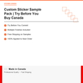 Custom Sticker Sample Pack features and specifications — professional quality Canada product