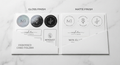 Custom sticker sample pack for Ontario businesses showcasing vinyl finishes and sizes