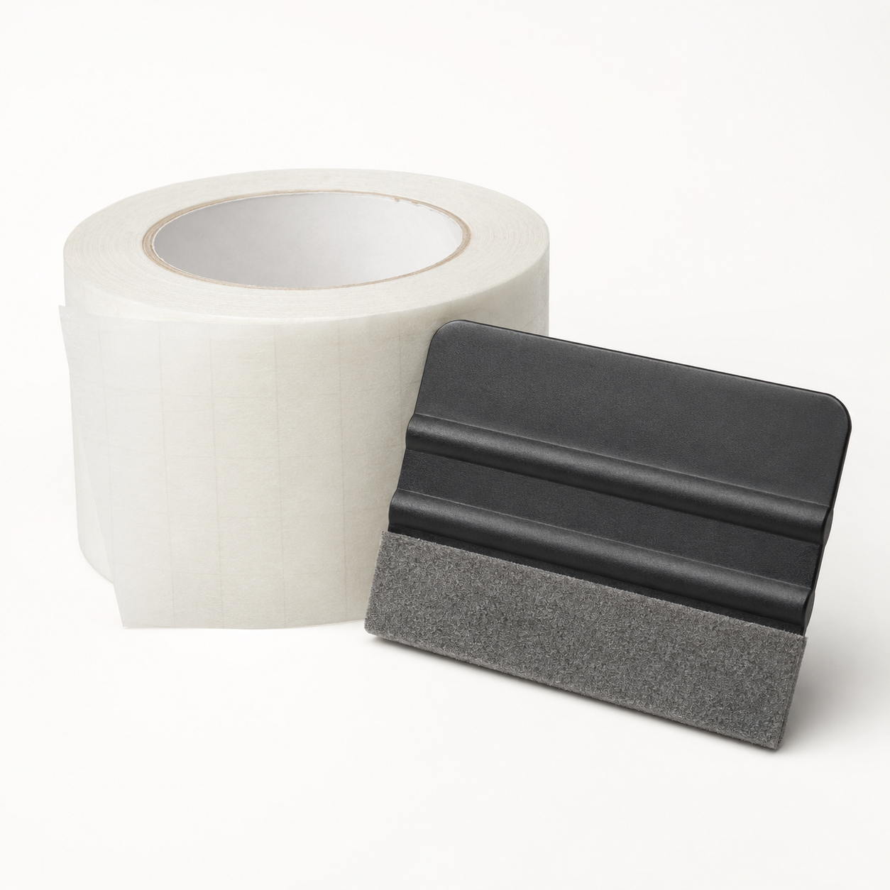 Professional application tape with a 4-inch felt-edge installation applicator