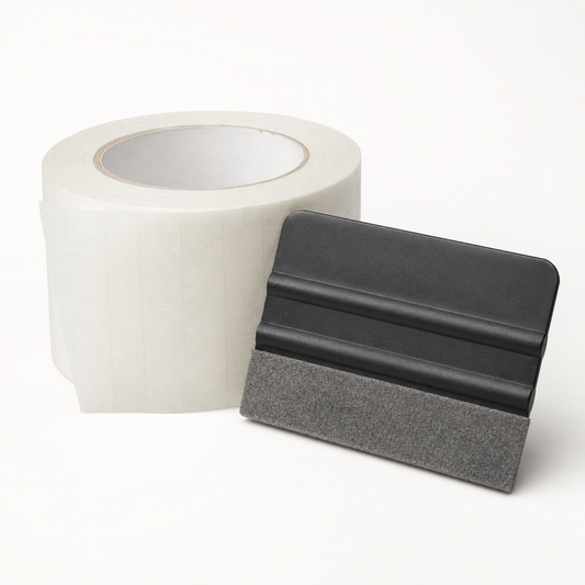 Professional application tape with a 4-inch felt-edge installation applicator