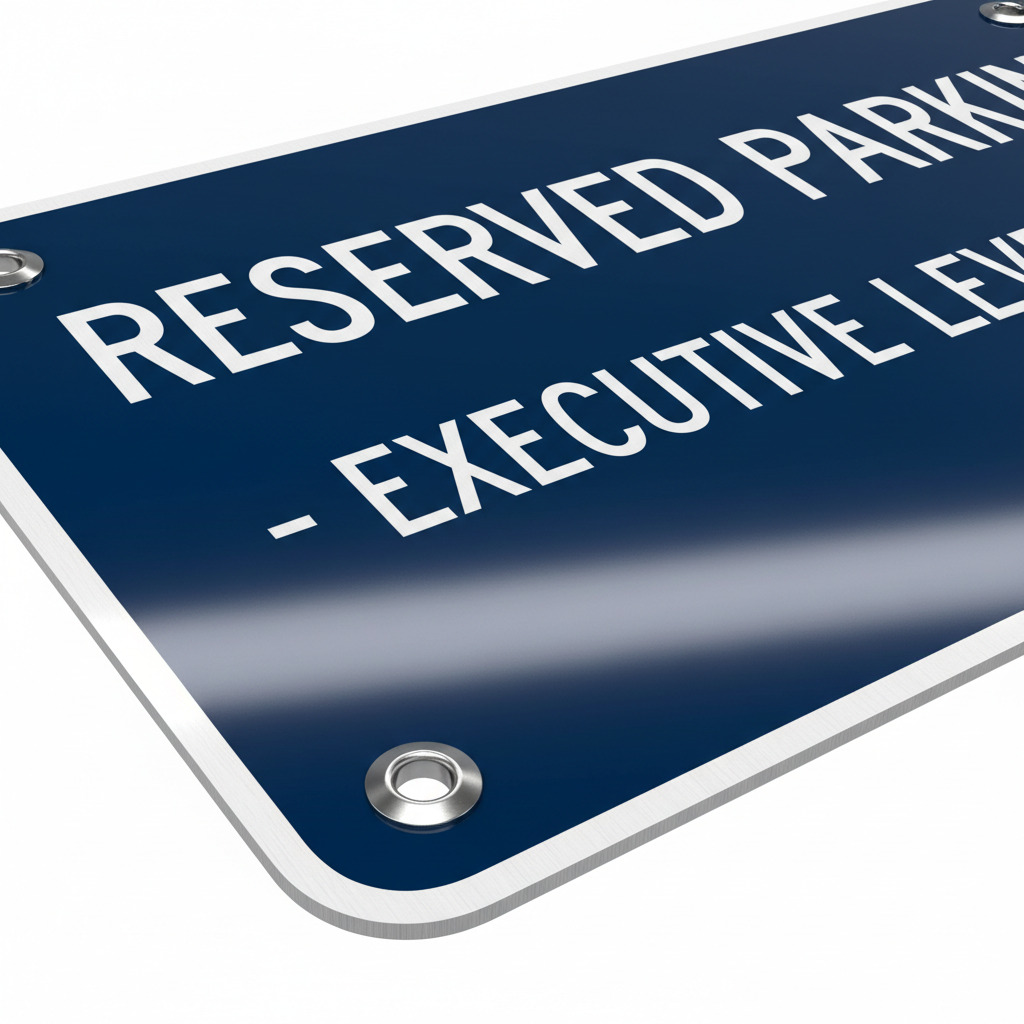 Close-up premium aluminum parking sign .040 gauge quality
