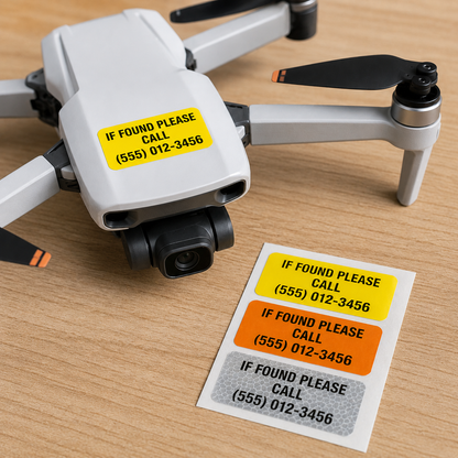 Drone recovery contact decals Canada