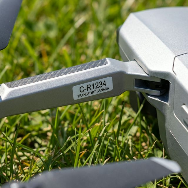 Durable vinyl drone registration labels for Canadian pilots