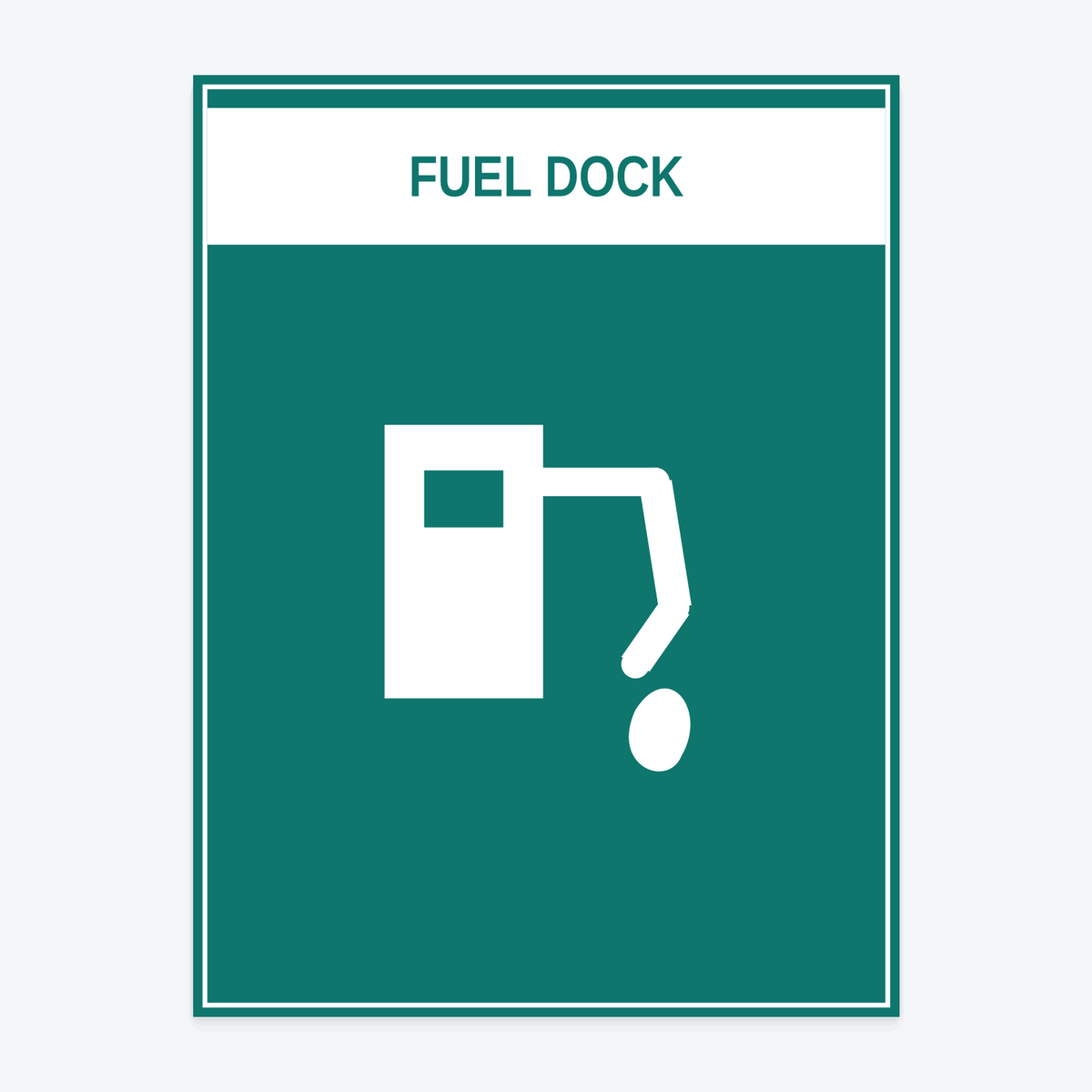 Fuel Dock Marina Sign at 18×24 in — same production master, fitted not stretched