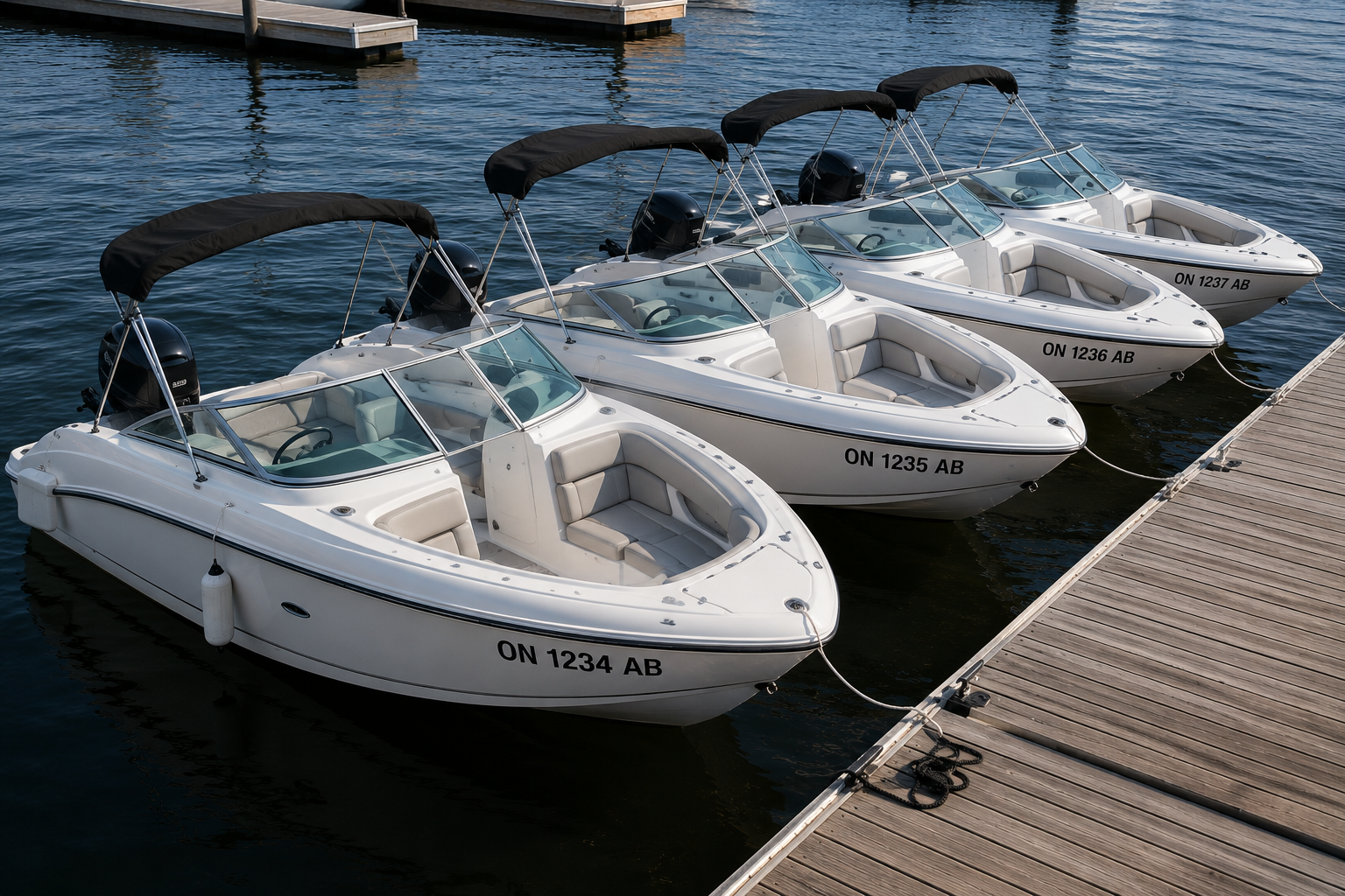 Marina rental fleet registration kit Canada — consistent PCL numbers across fleet dock