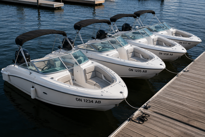 Marina rental fleet registration kit Canada — consistent PCL numbers across fleet dock