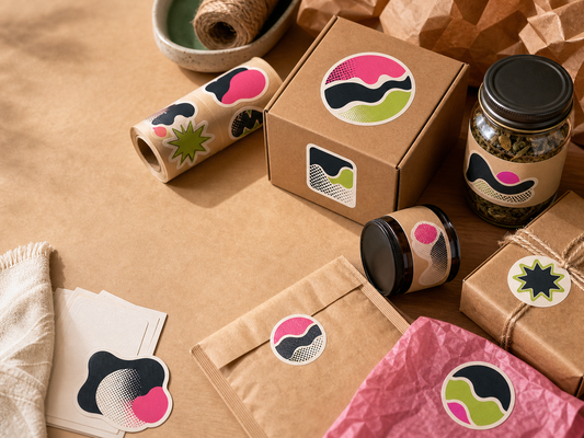 Thank you stickers for small business packaging, printed in Canada