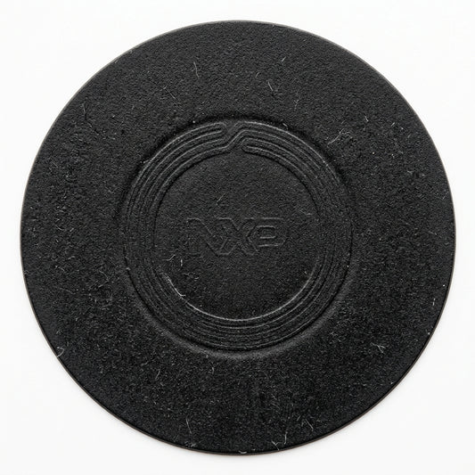 Close-up of CAN-TAP NFC decal print and finish