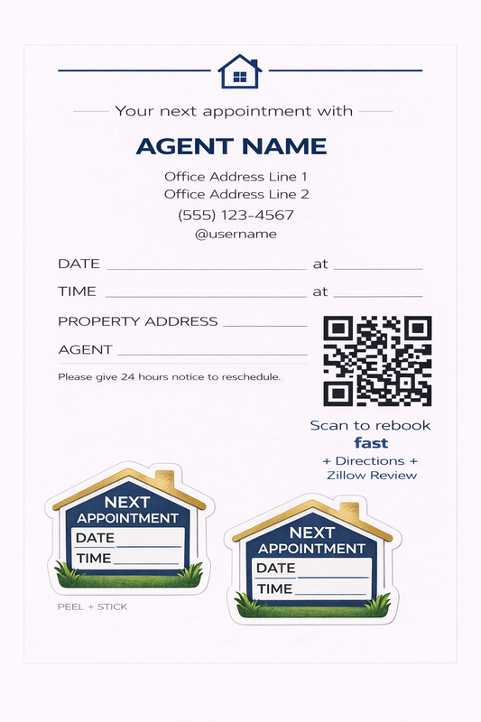 Standard unlaminated outdoor vinyl appointment reminder template for real estate agents