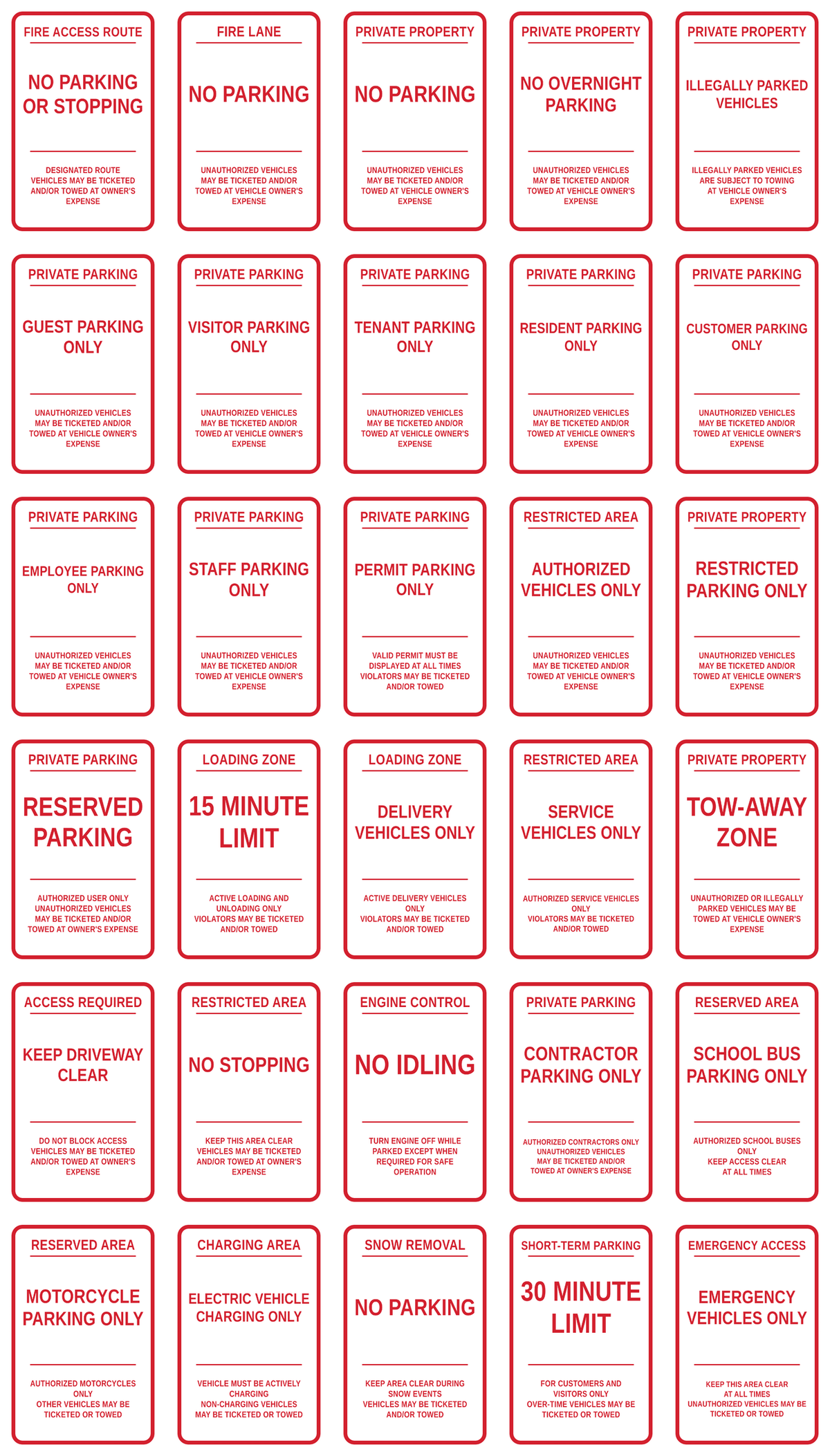parking template catalog one colour red   eb5ed918