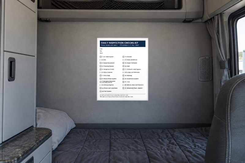 MTO Schedule 1 Pre-Trip Inspection Checklist Decal | Ontario