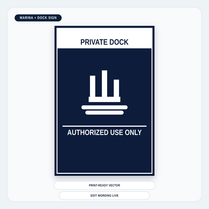 Private Dock — Authorized Use Only Sign — marina-media-v1:private-dock-authorized-use-only-sign:6235c755136391df5a2e6ecfa1c58938c4e01ff9da8d242b5311a799b41ff734