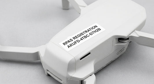Drone registration labels kit on white background
