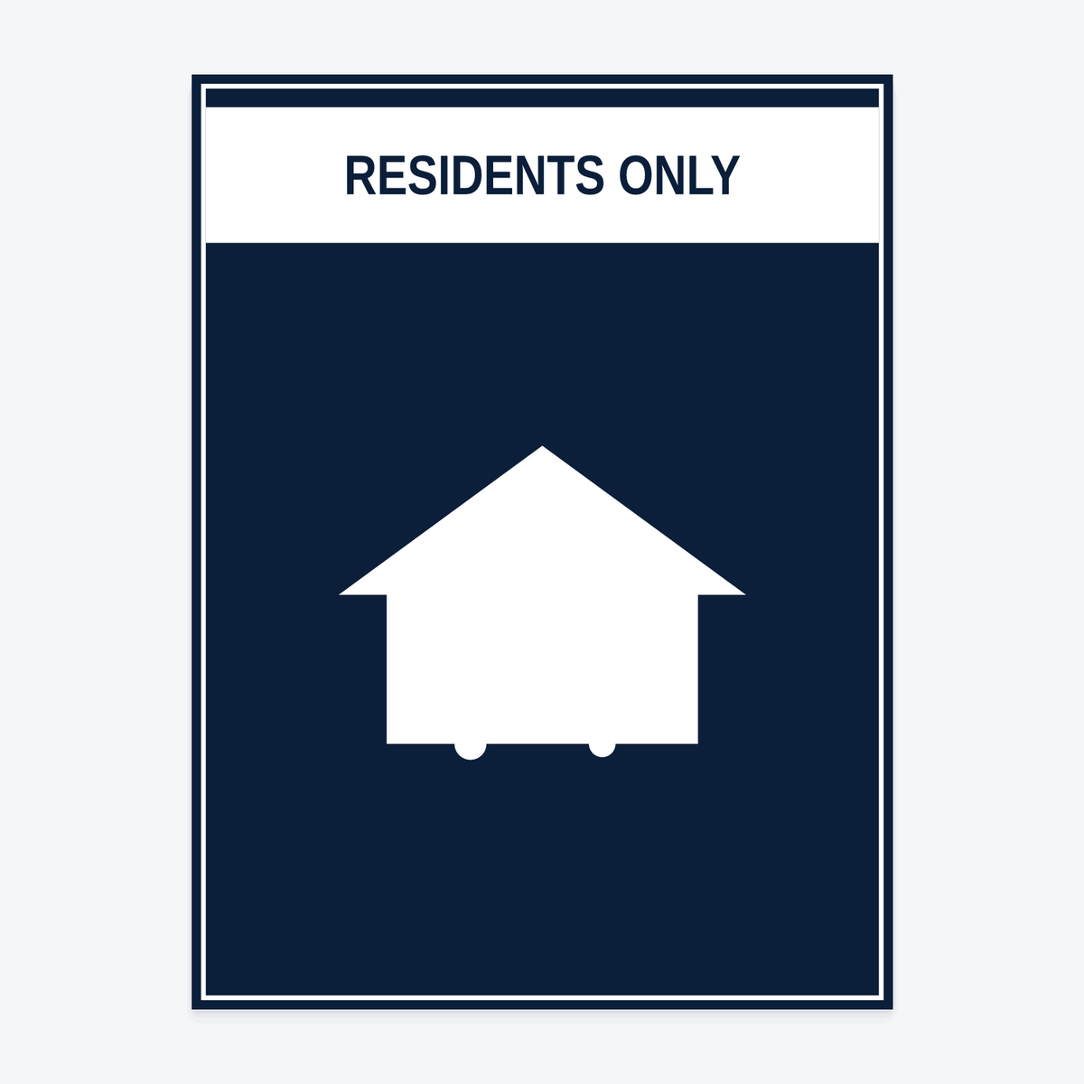 Residents Only Marina & Dock Sign at 18×24 in — same production master, fitted not stretched