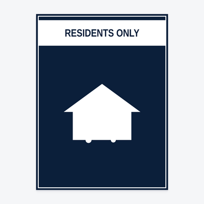 Residents Only Marina & Dock Sign at 18×24 in — same production master, fitted not stretched