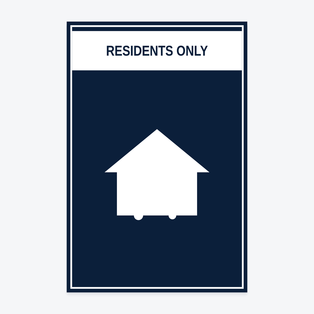 Residents Only Marina & Dock Sign — RESIDENTS ONLY wording rendered from the production template, shown at 12×18 in
