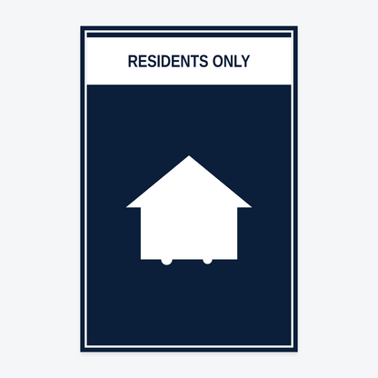 Residents Only Marina & Dock Sign in Reflective Aluminum Sign format, 12×18 in
