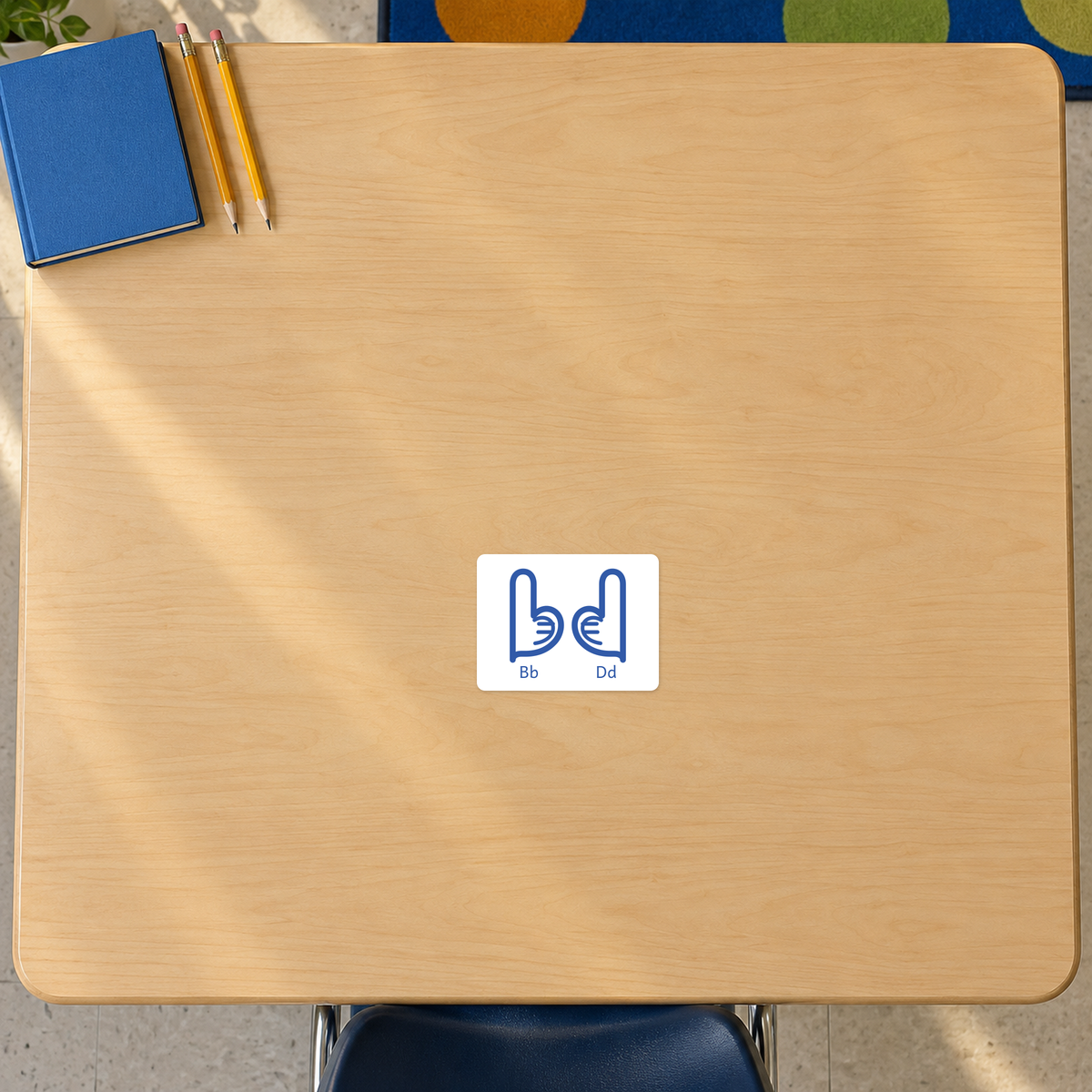 B d letter reminder stickers canada — classroom installation example